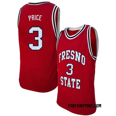 Youth Elijah Price Fresno State Bulldogs Replica Original Retro Brand Basketball Jersey - Red
